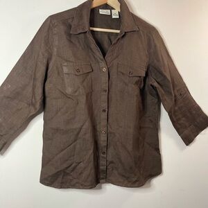 Kim Rogers Chocolate Button-Up Blouse